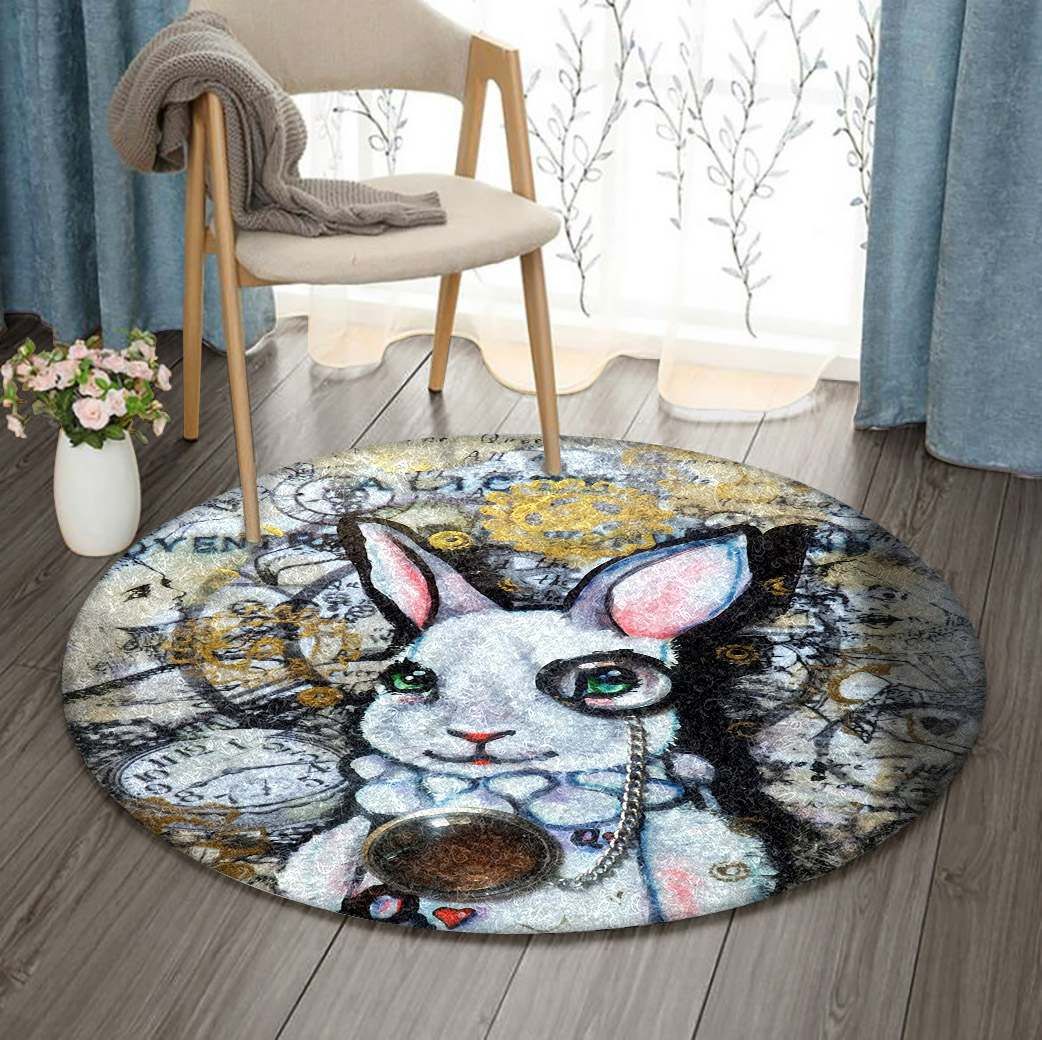 White Rabbit Round Carpet