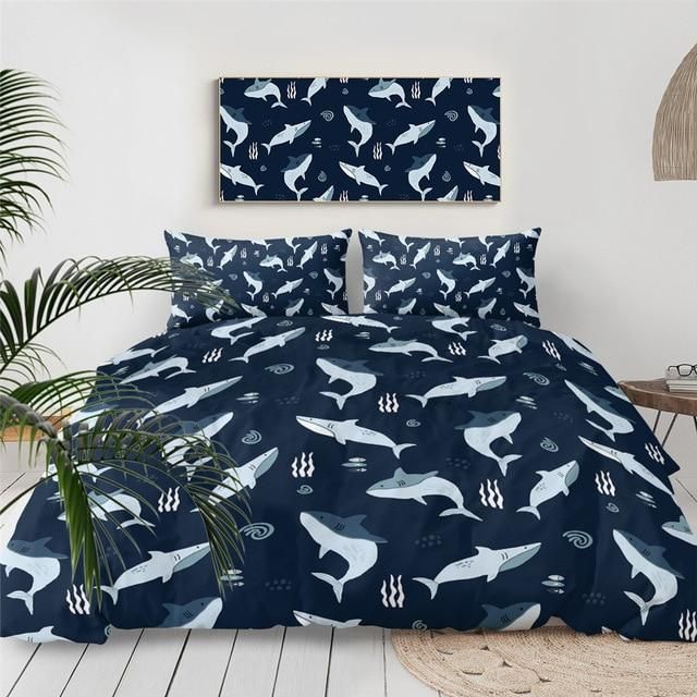 White Shark Themed Bedding Set