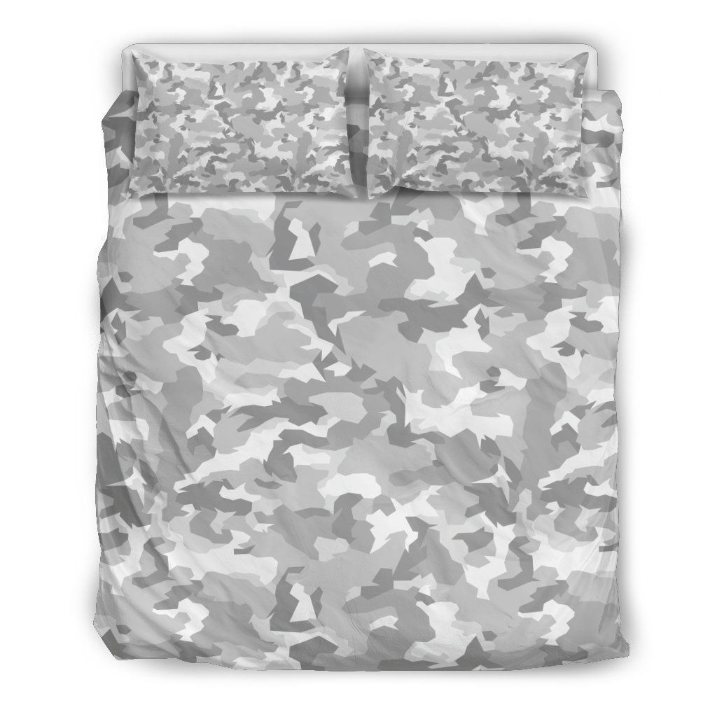 White Snow Camouflage Bedding Set