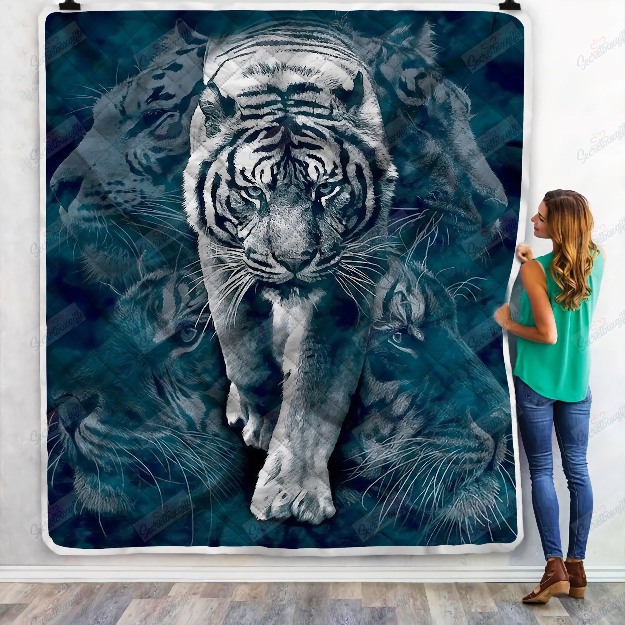 White Tiger 3D Fleece Blanket