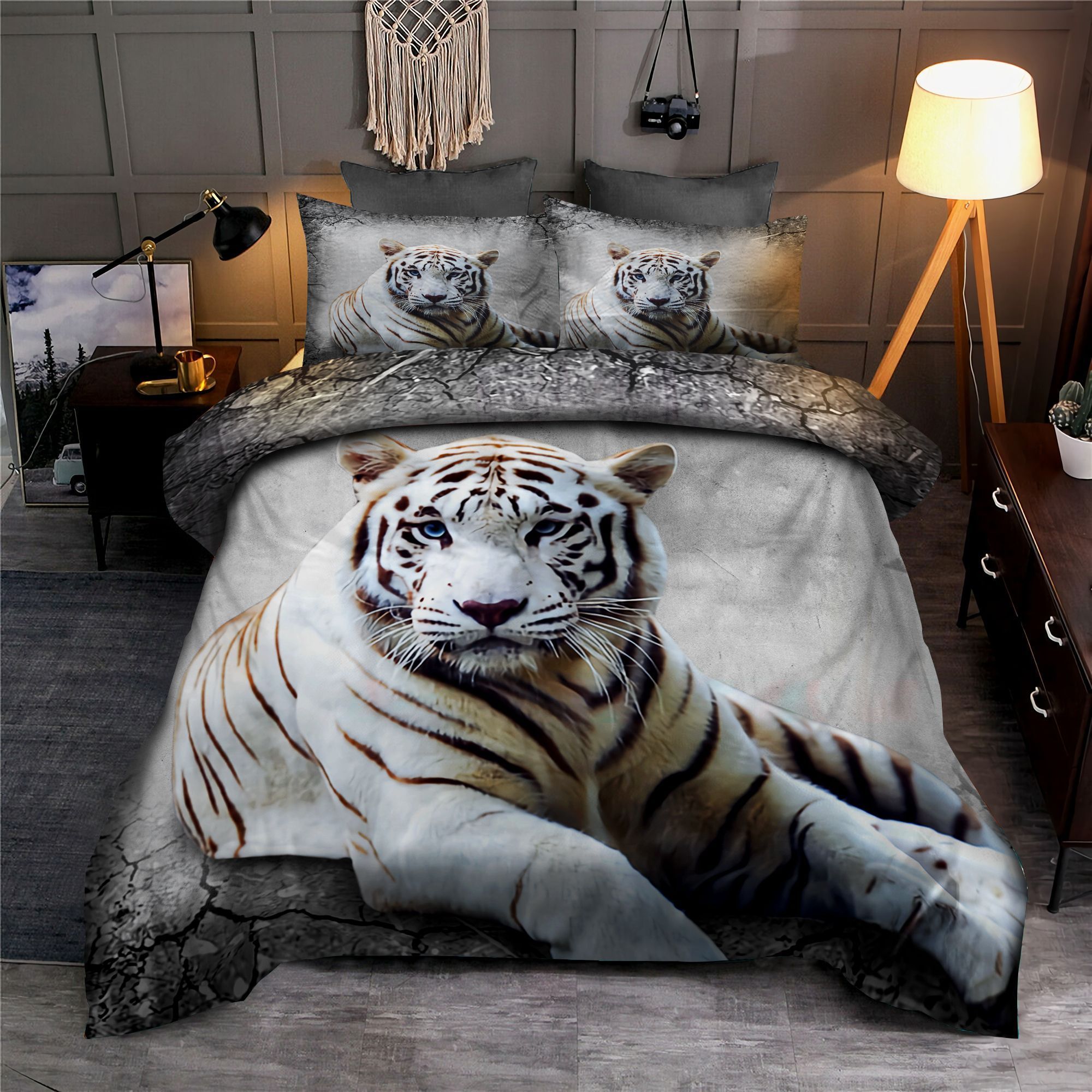 White Tiger Bedding Set