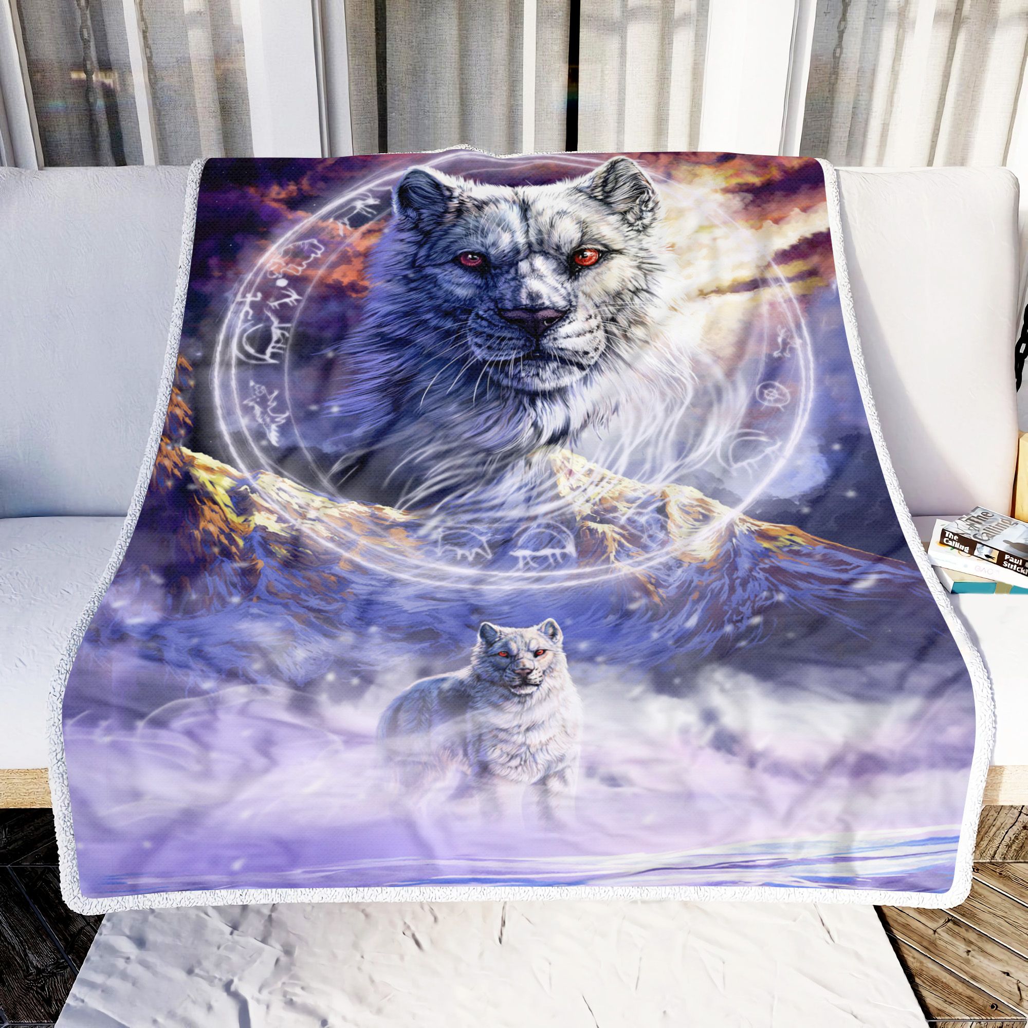 White Tiger Fleece Blanket