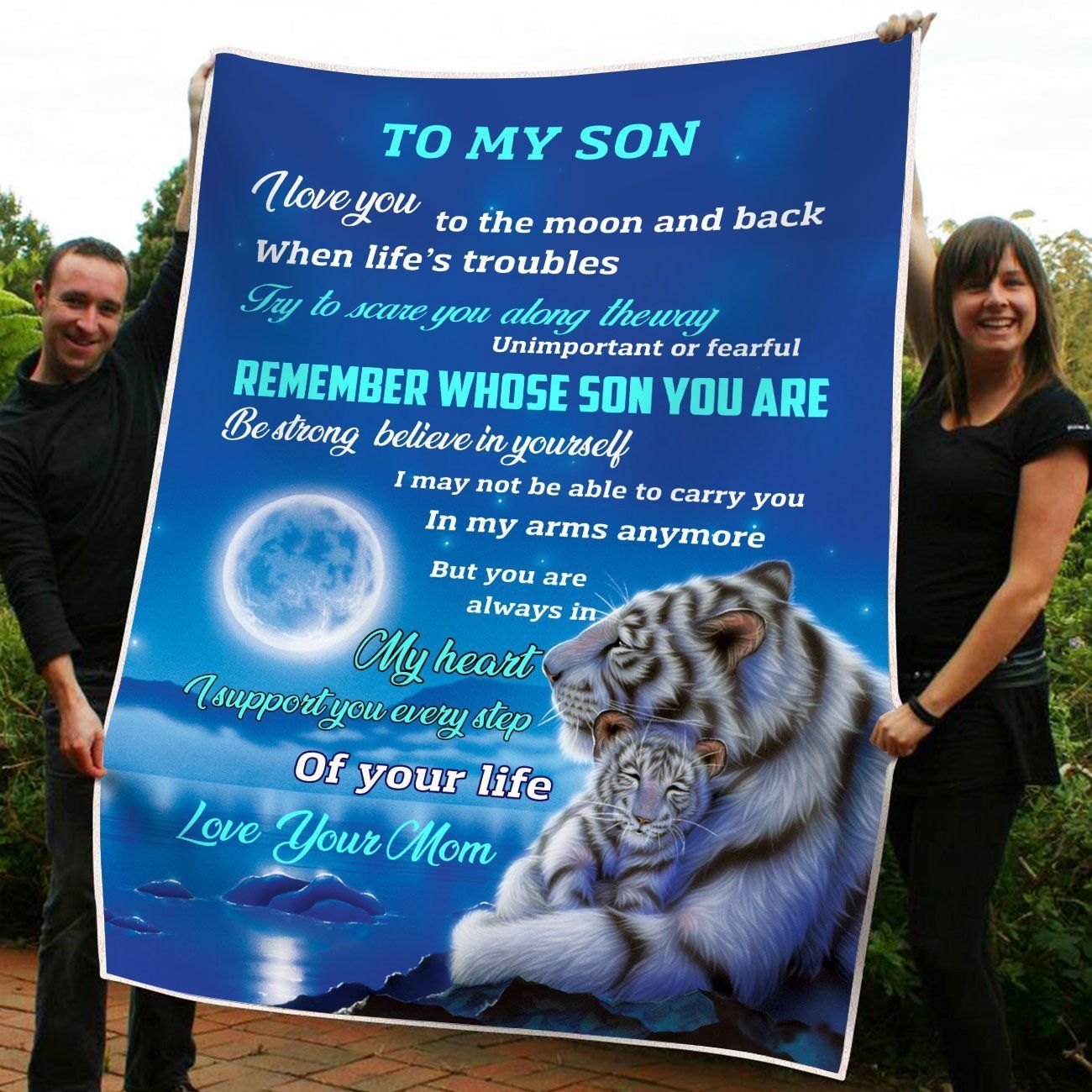 White Tiger You Are Always In My Heart Gift For Son Fleece Blanket