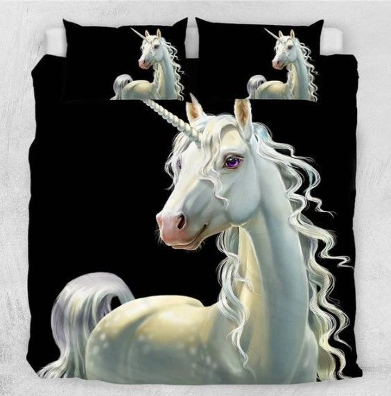 White Unicorn Bedding Set