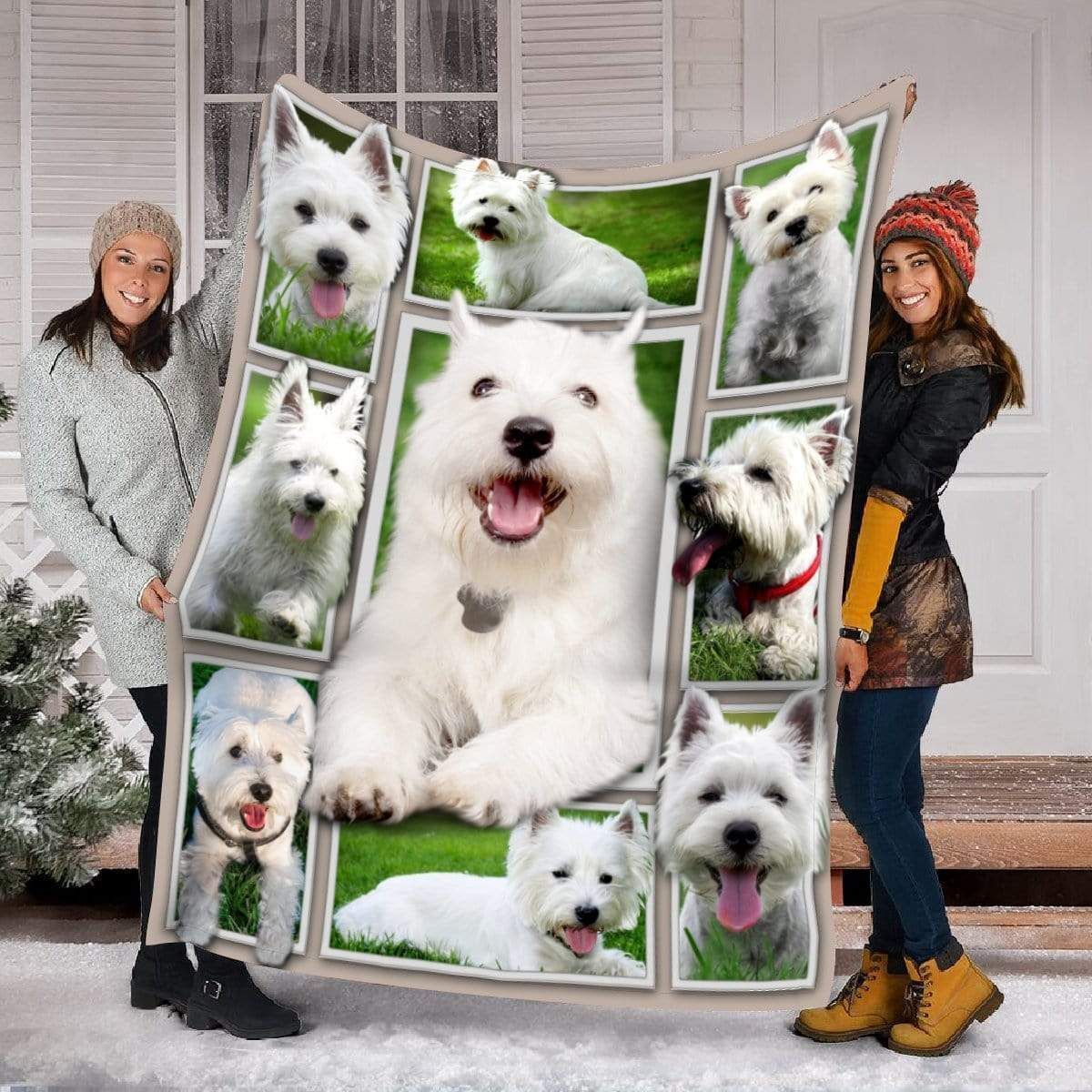 White Westie West Highland Fleece Blanket Gift For Dog Lovers