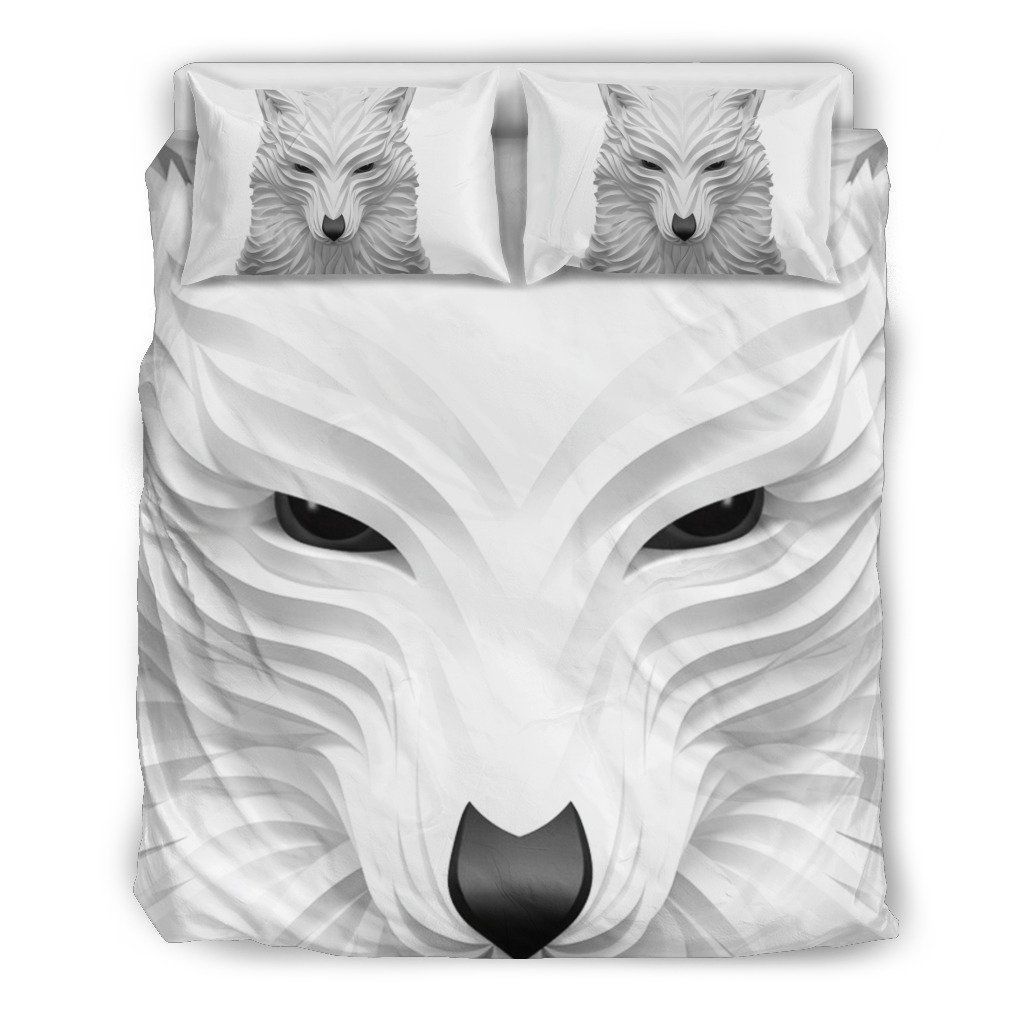 White Wolf Graphic Bedding Set