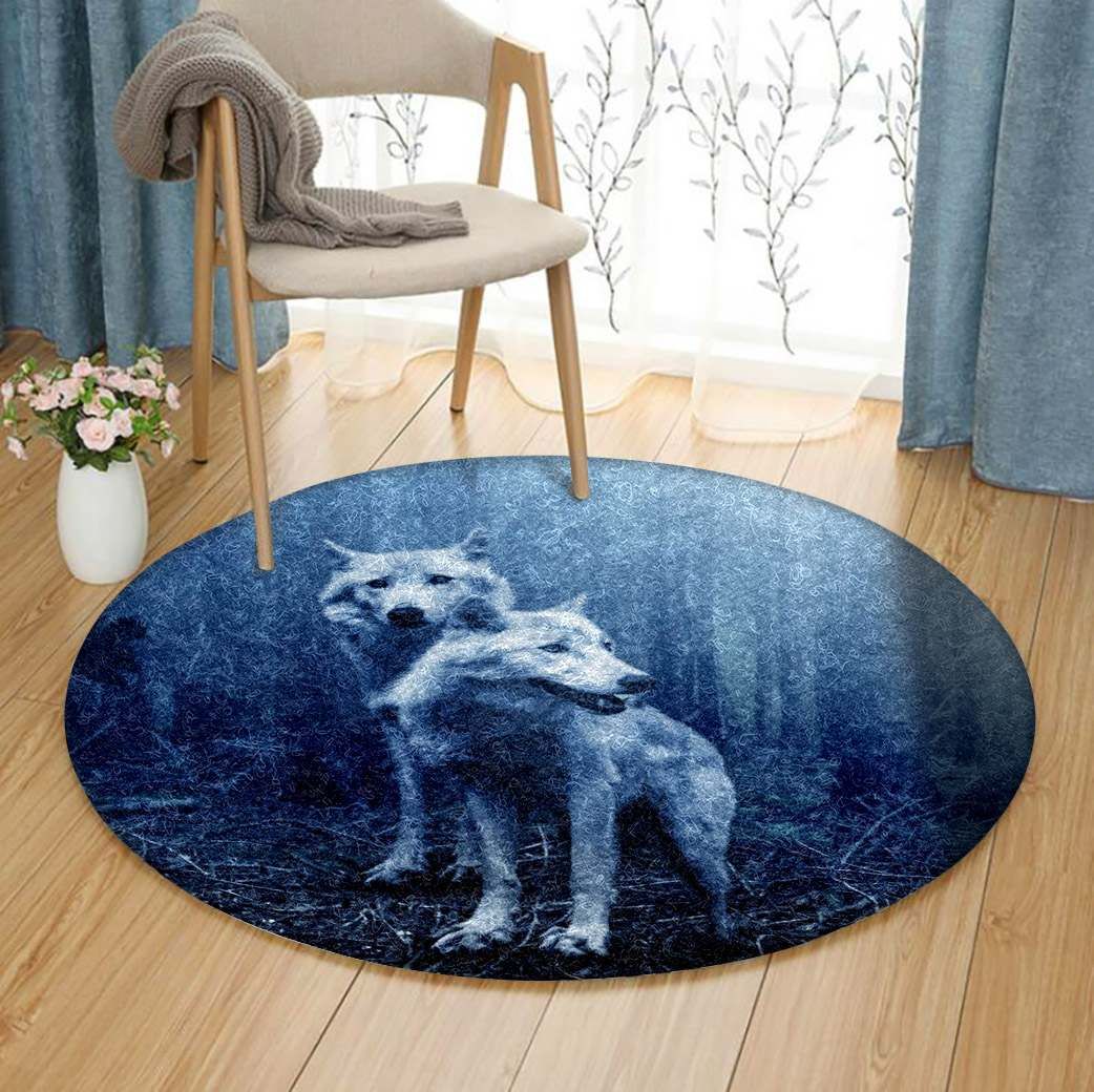 White Wolf Round Carpet