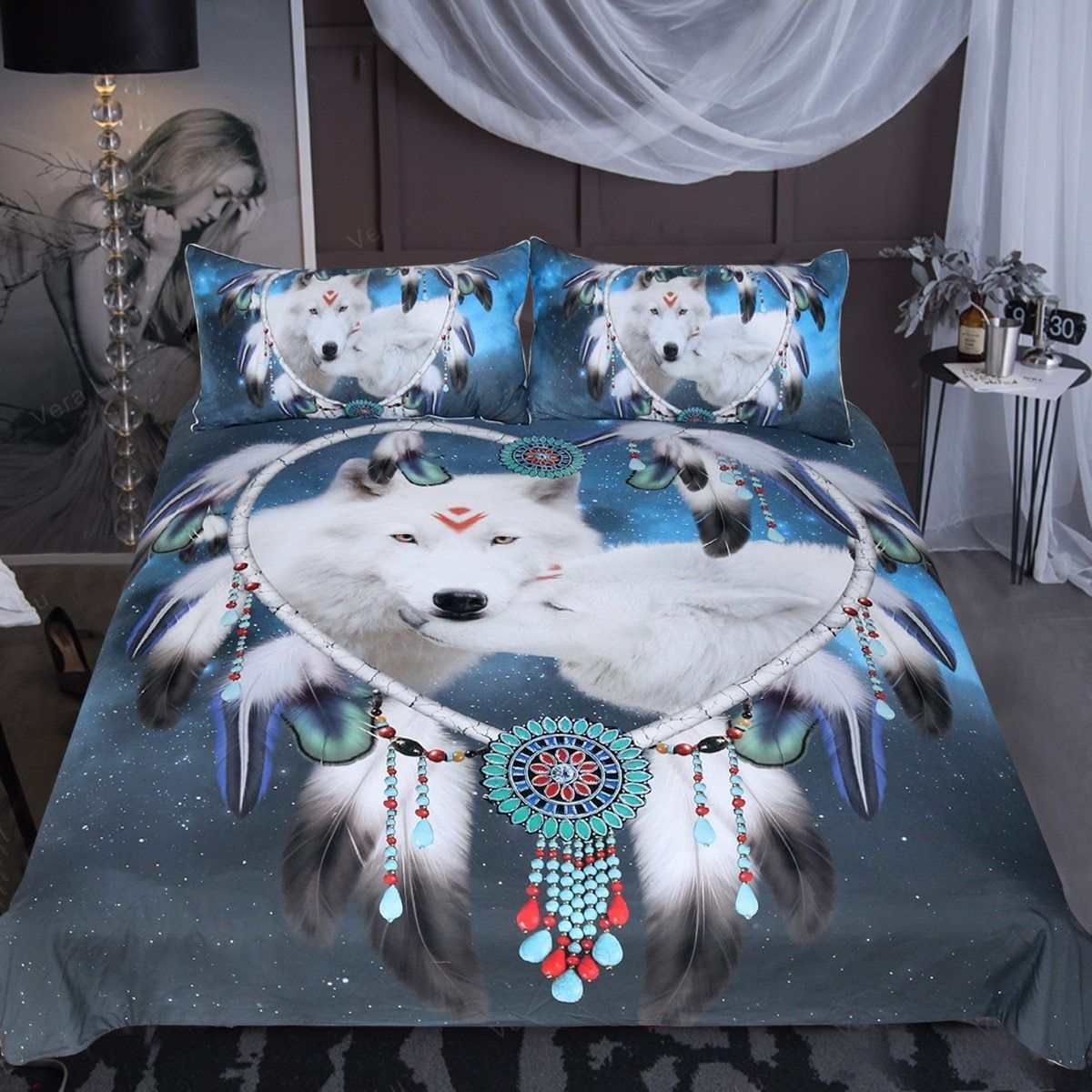 White Wolf Native American Bedding Set