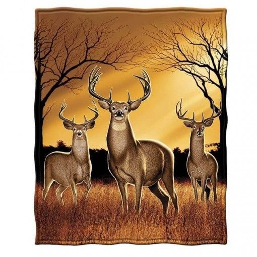 Whitetail Deer Sherpa Fleece Blanket