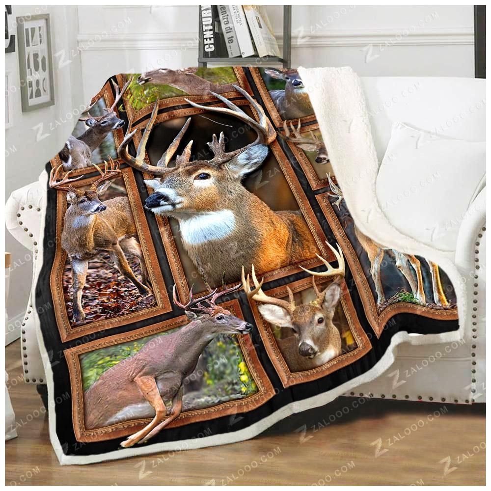 Whitetail Deers Sherpa Fleece Blanket