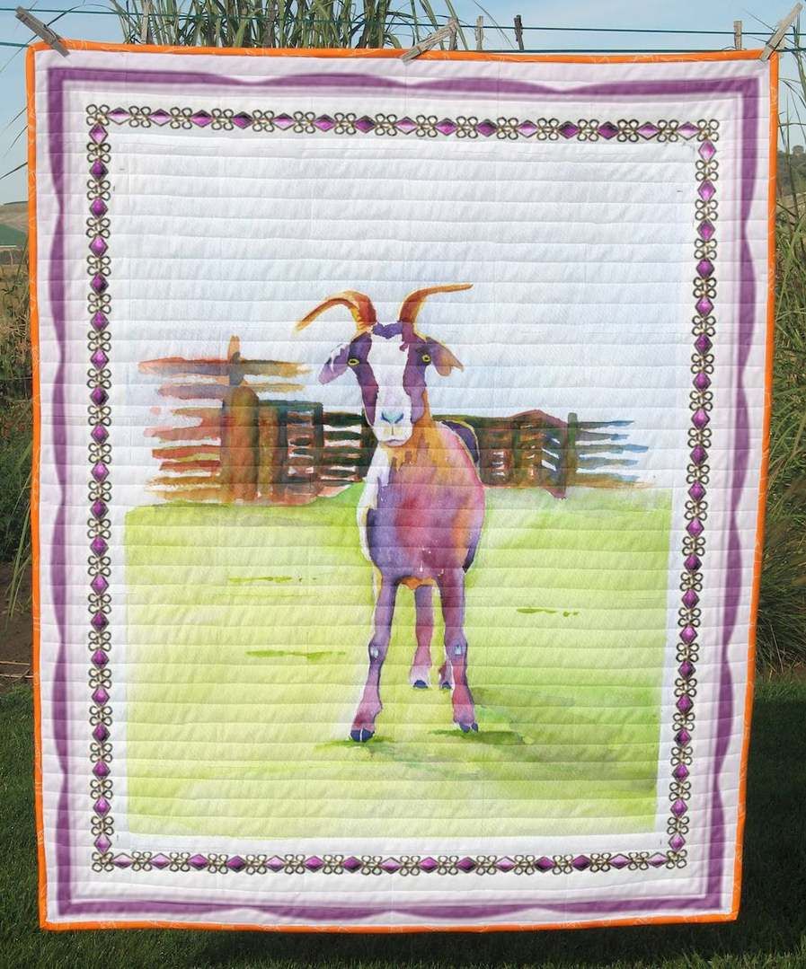 Who Eat My Whole Grass Goat CLT190676 Quilt Blanket