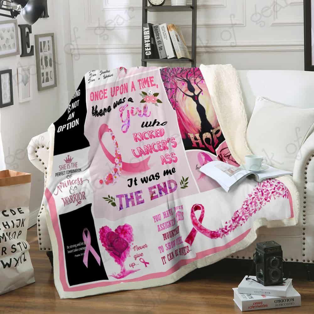 Who Kicked Cancer’s Ass Sherpa Fleece Blanket