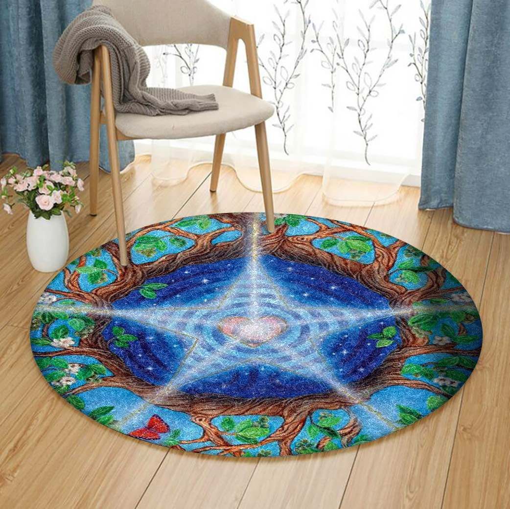 Wicca Pentacle Round Carpet