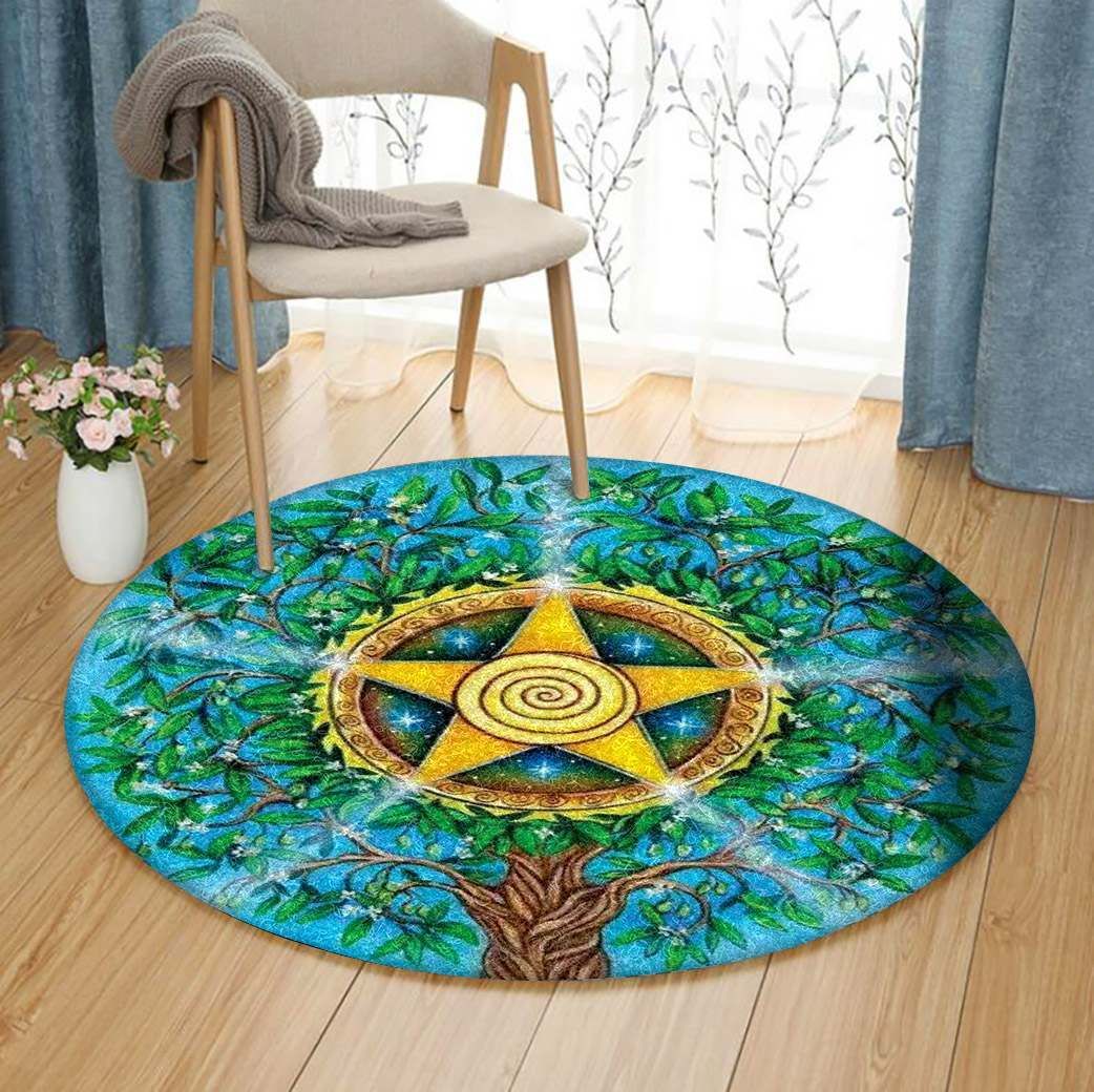 Wicca Pentacle Round Carpet