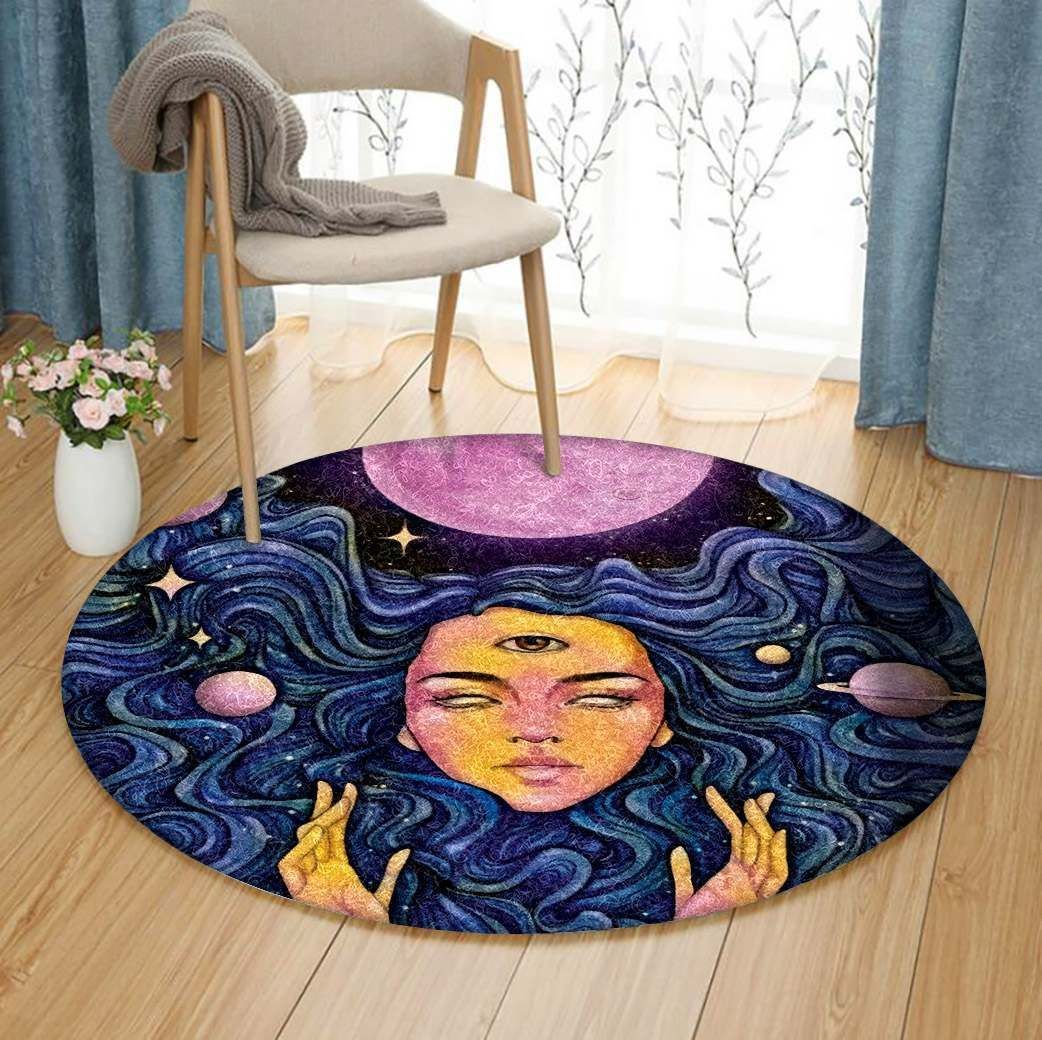 Wicca Witch Eyes Round Carpet