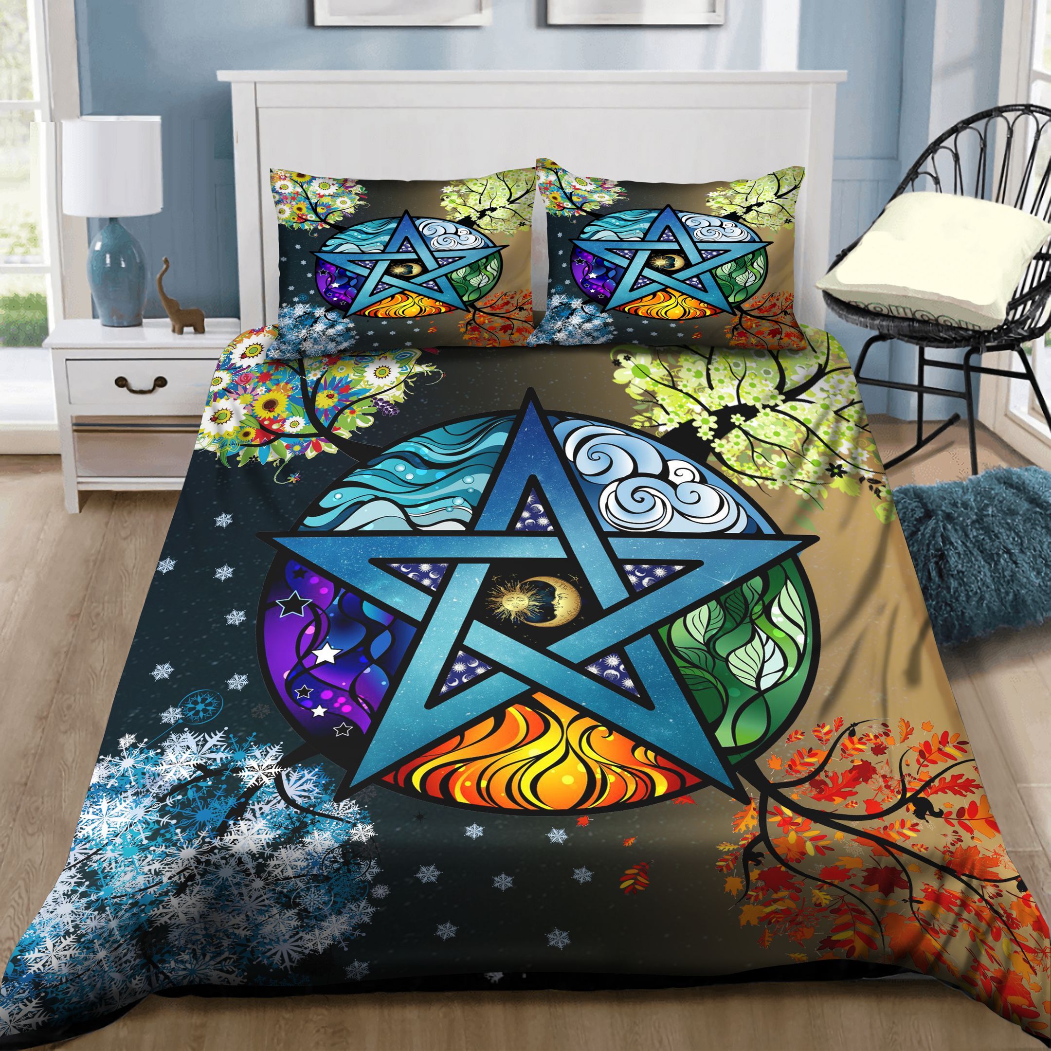 Wiccan Magical Eclectic Four Seasons Bedding Set