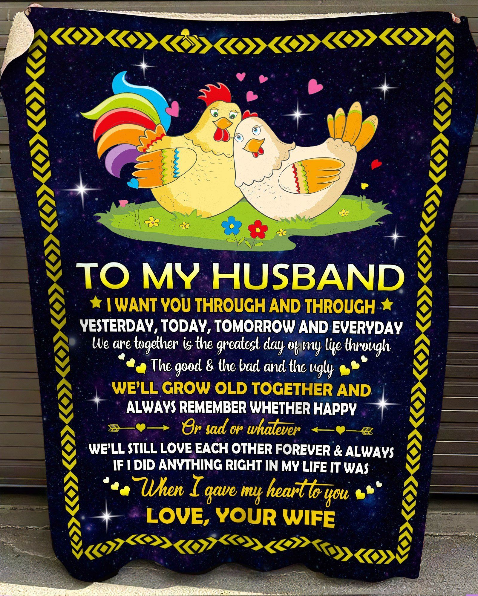 Wife Gift For Husband Chicken We’ll Grow Old Together Fleece Blanket