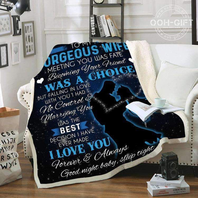 Wife Husband I Love You Forever And Always Your Husband Sherpa Fleece Blanket