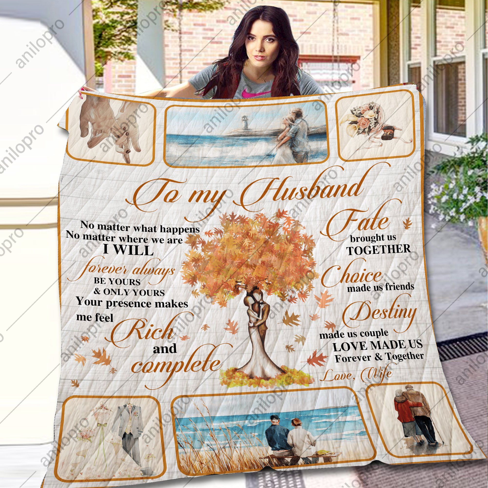 Wife To Husband Love Made Us Forever Together Quilt Blanket DHC04012081TD