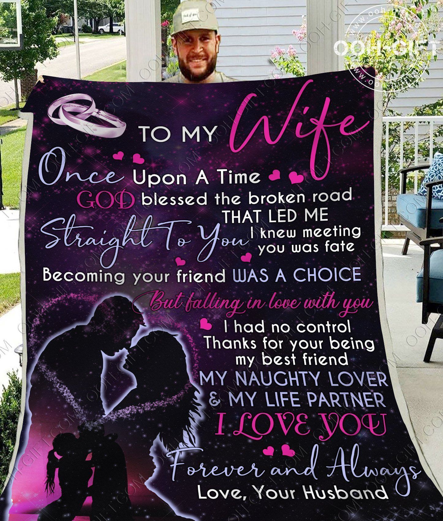 Wife To My Wife Your Husband Sherpa Fleece Blanket