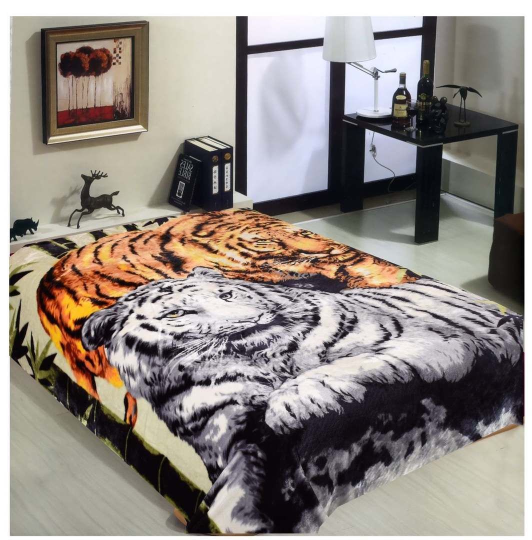 Wild Animal Brown Tiger Sherpa Fleece Blanket