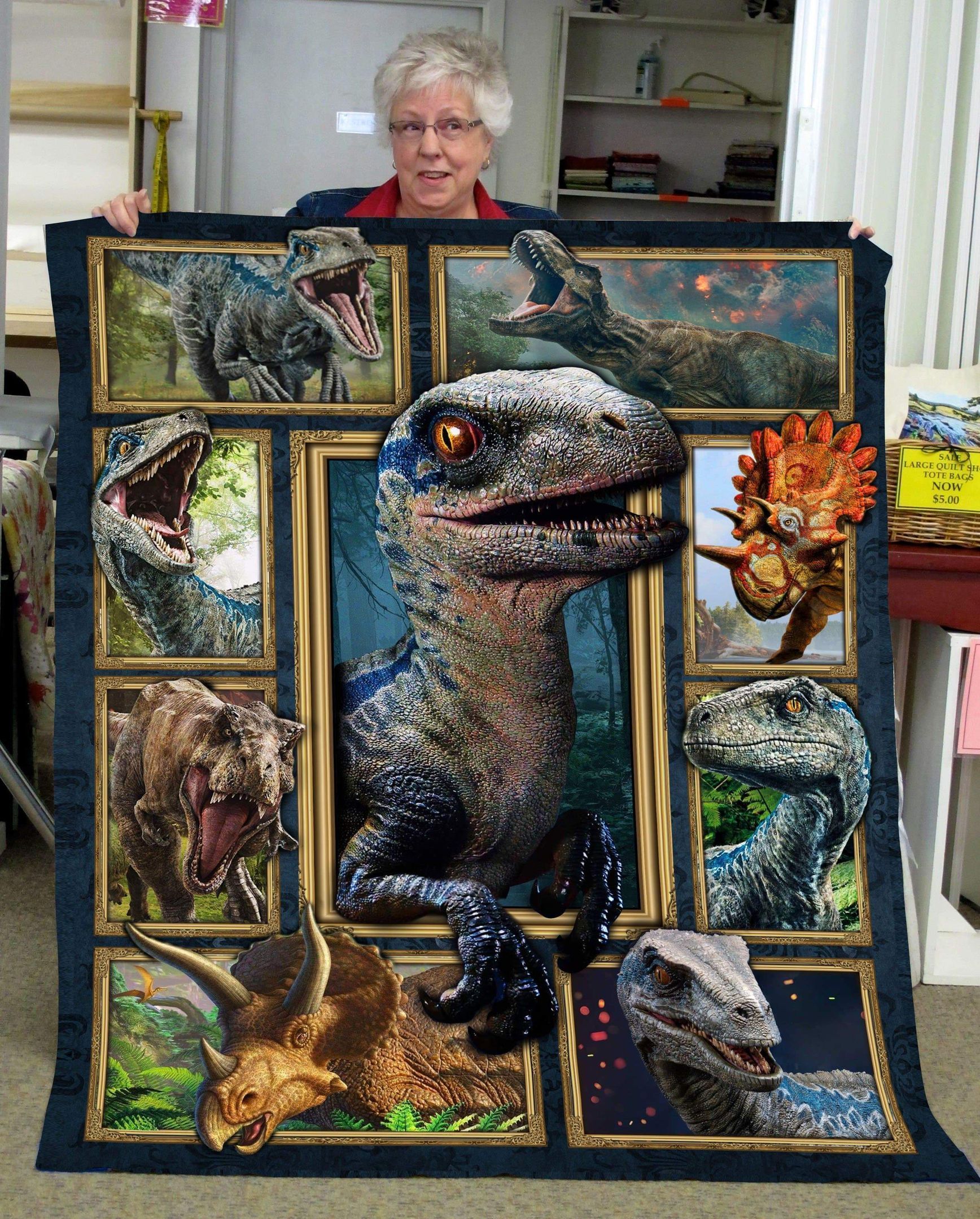 Wild Animal Dinosaur Fleece Blanket Gift For Men