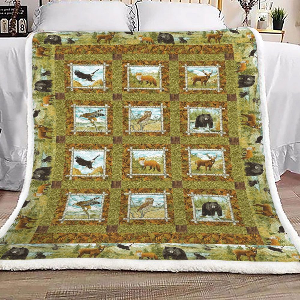 Wild Animal Sherpa Fleece Blanket