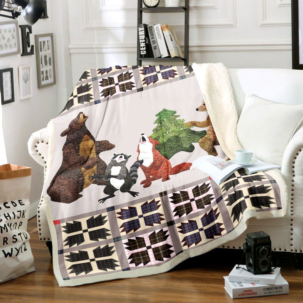 Wild Animal Sherpa Fleece Blanket