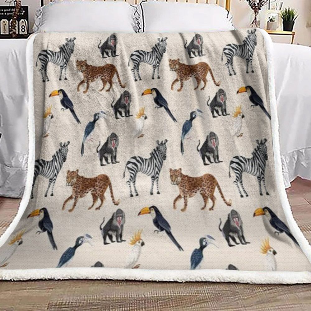 Wild Animals Sherpa Fleece Blanket