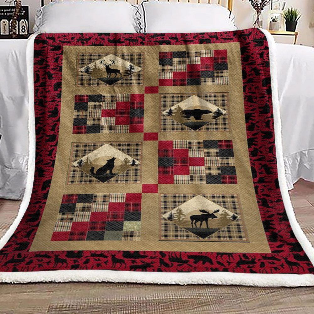 Wild Animals Sherpa Fleece Blanket