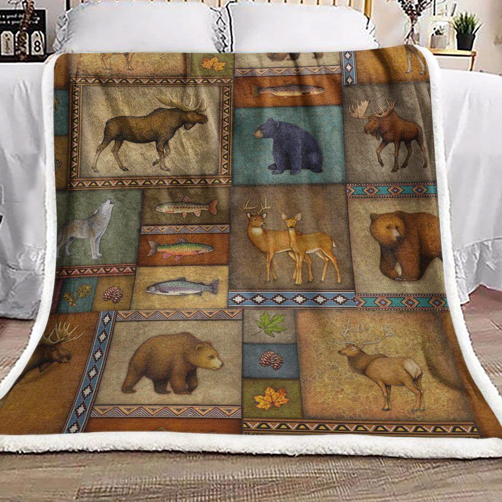 Wild Animals Sherpa Fleece Blanket
