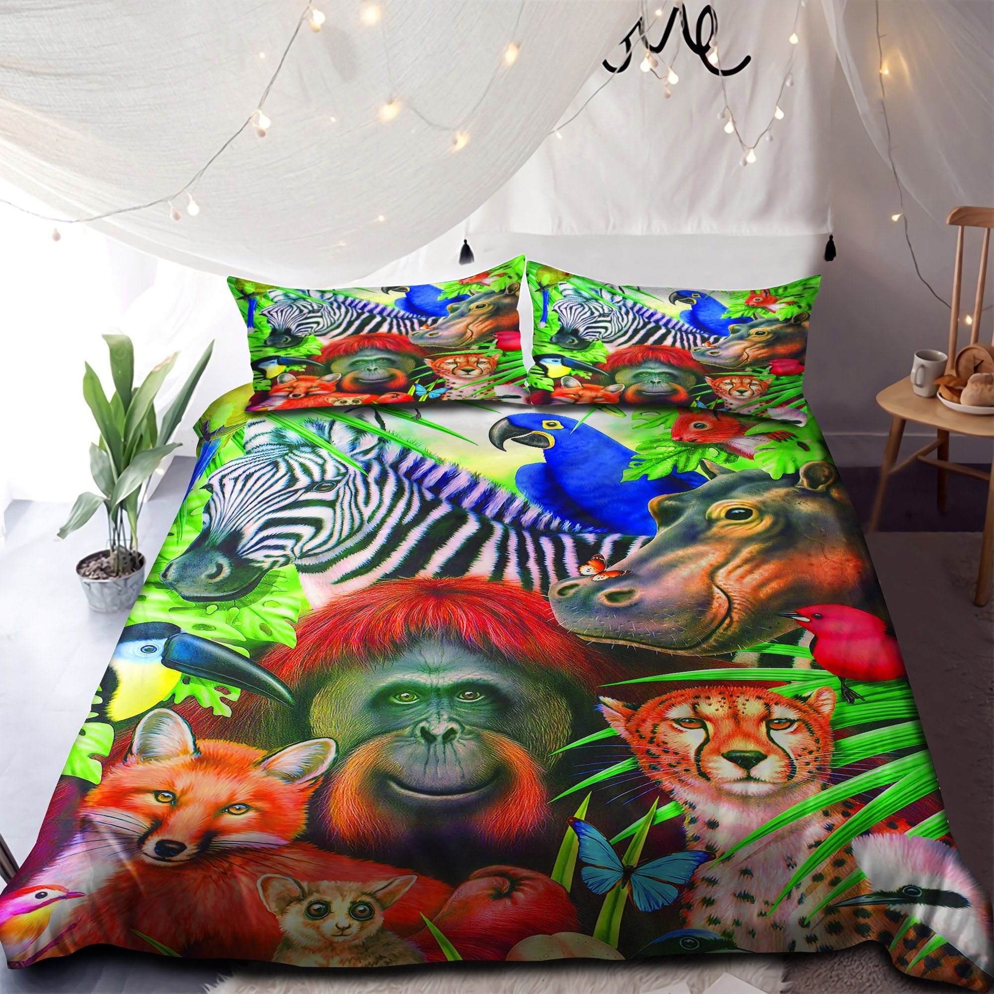 Wild Animals In Tropical Foerest Bedding Set