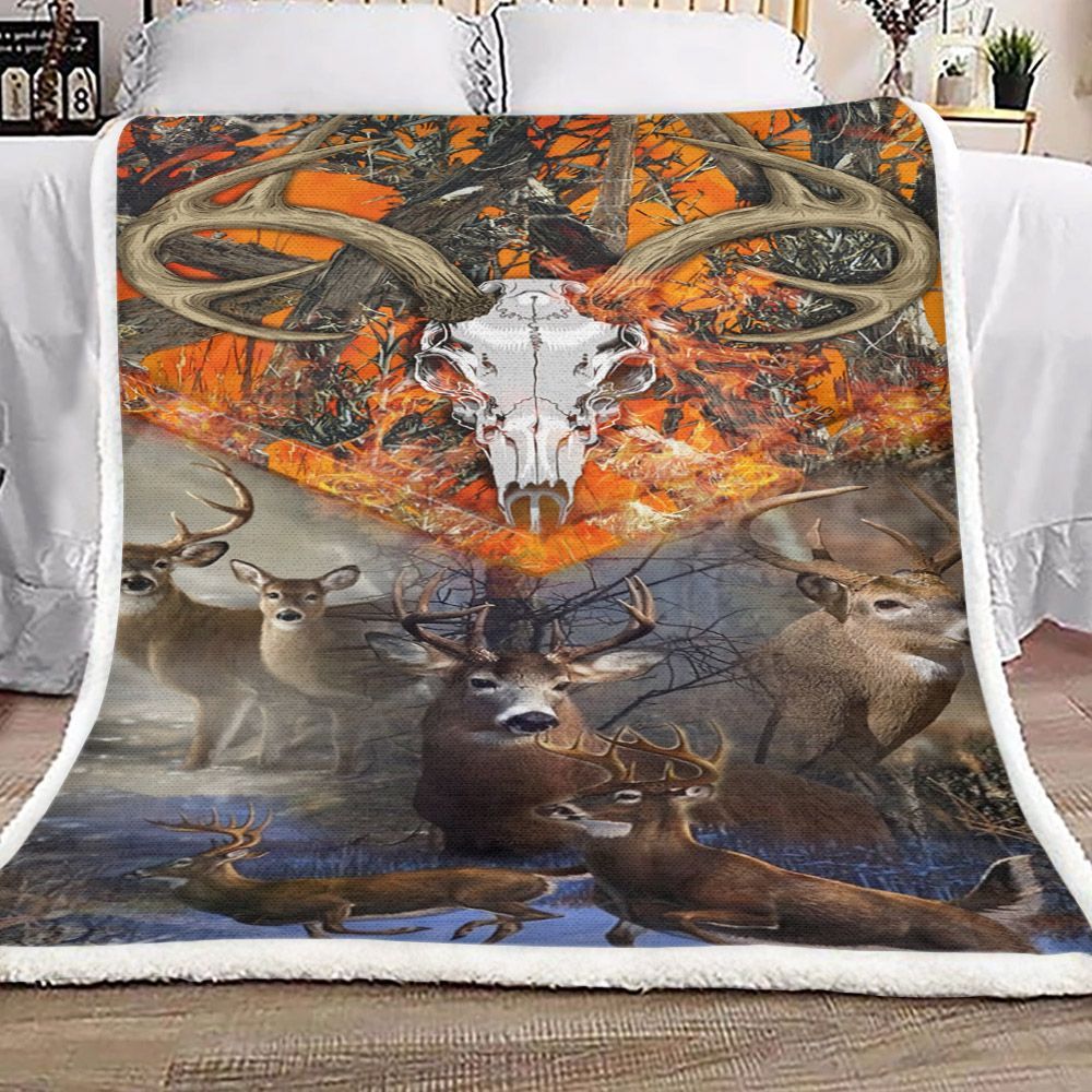 Wild Deer Sherpa Fleece Blanket