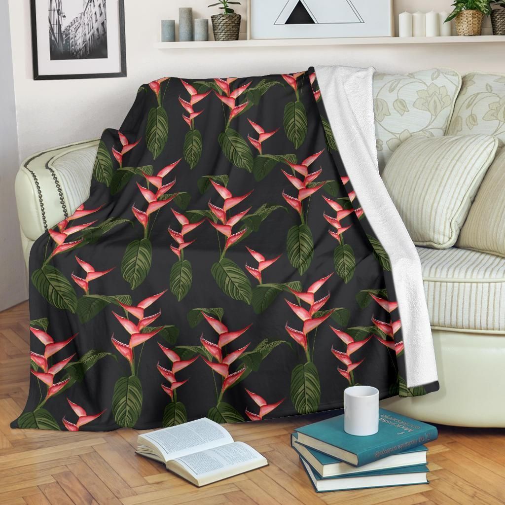 Wild Heliconia Pattern Print Design Fleece Blanket