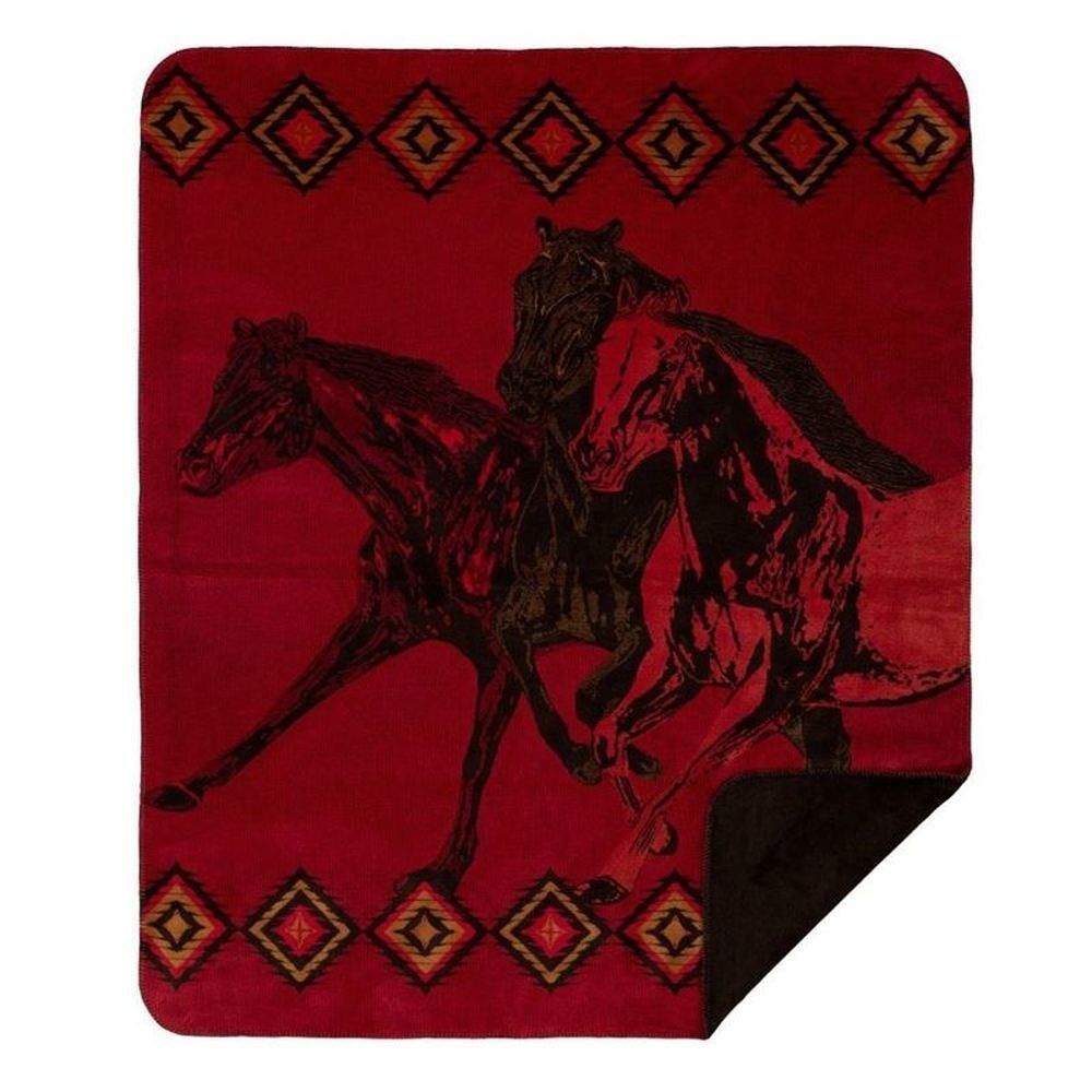 Wild Horses Sherpa Fleece Blanket