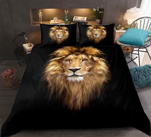Wild Lion Pattern Bedding Set
