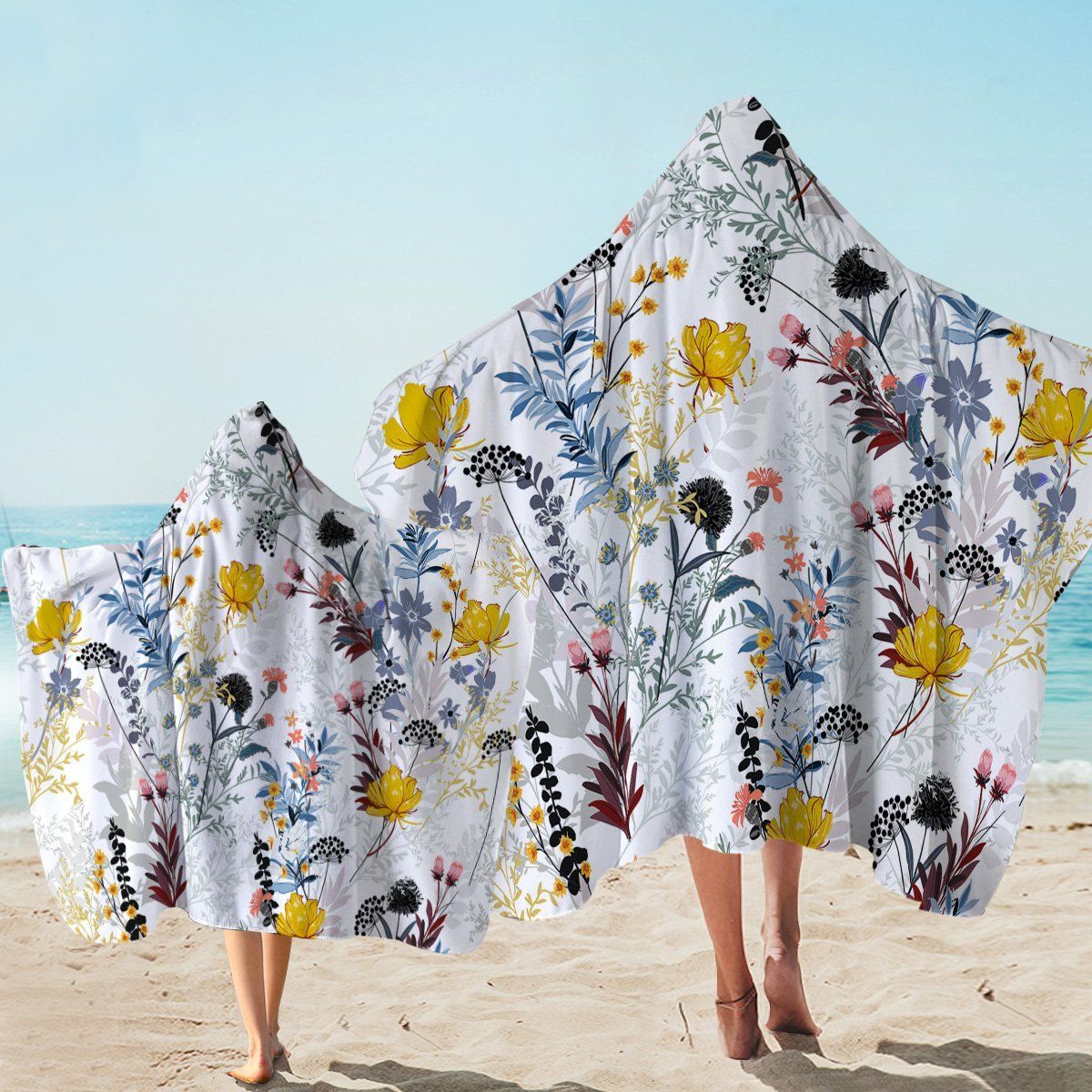 Wild Plants Background Printed Hooded Towel