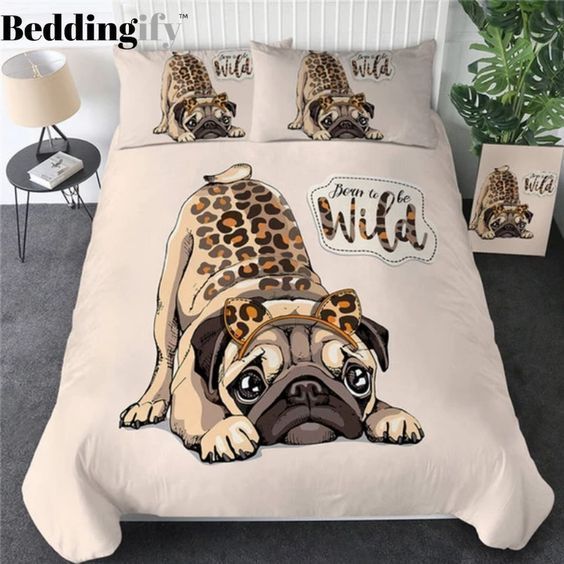 Wild Pug Bedding Set