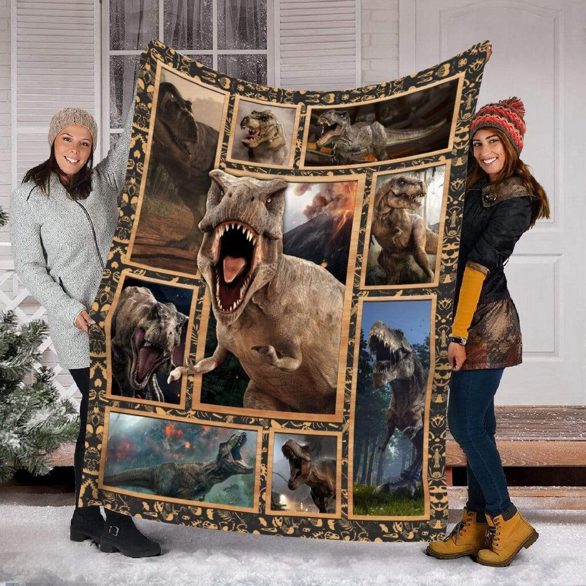 Wild T Rex Roar Fleece Blanket Gift For Boy