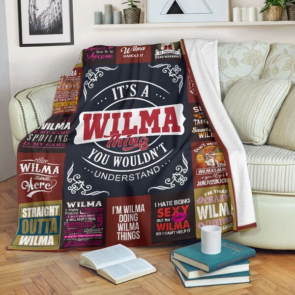 Wilma Premium Fleece Blanket Personalized