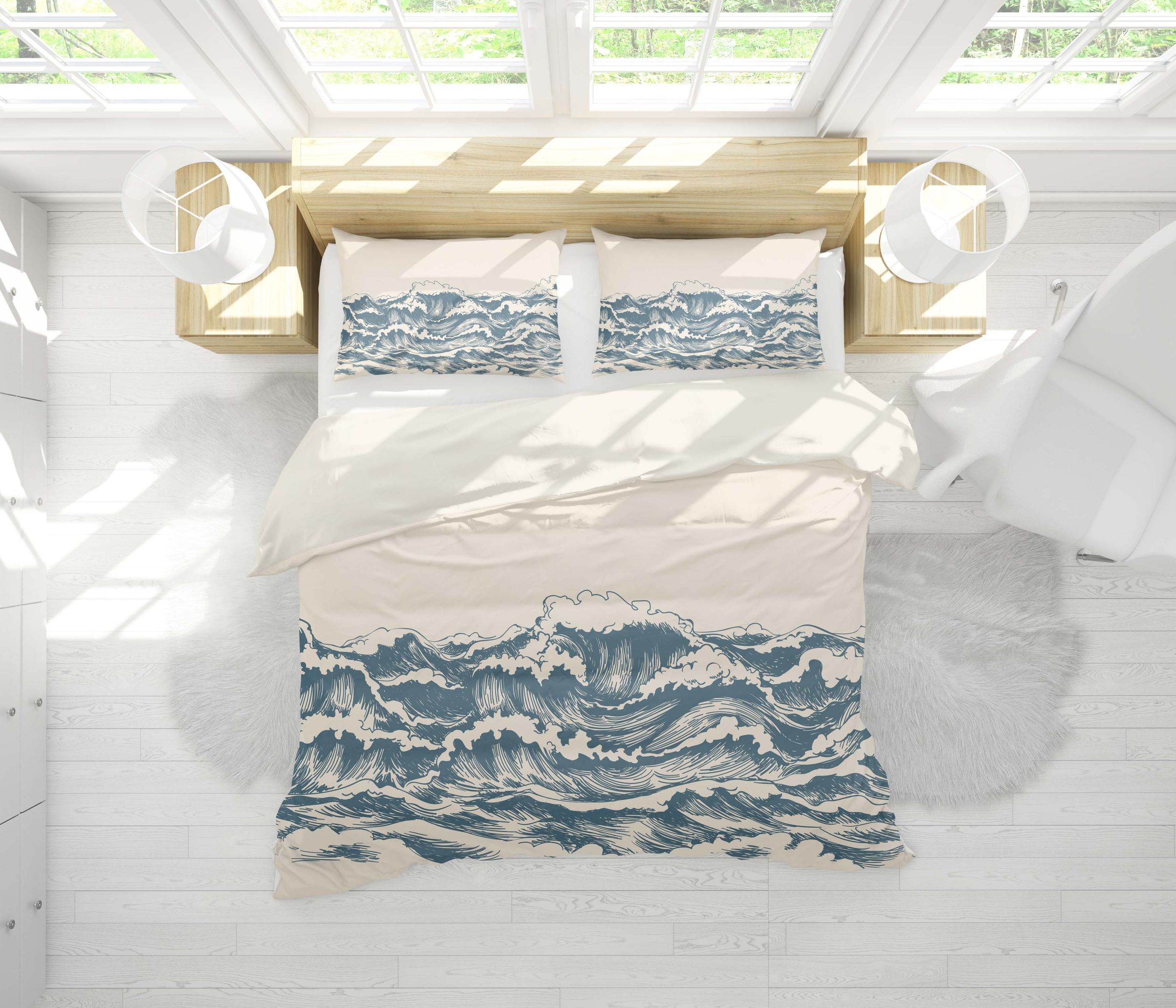 Wind Wave Ocean Dispersion Bedding Set
