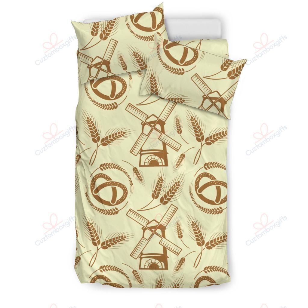 Windmill Wheat Pattern Printed Bedding Set