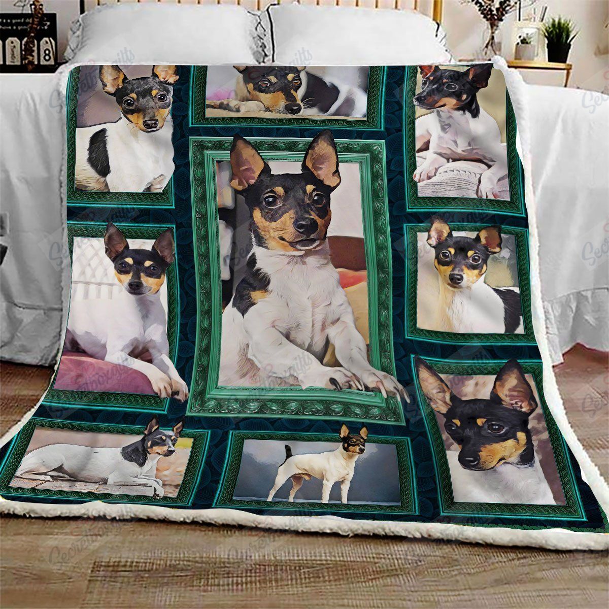 Window Frames Toy Fox Terrier Fleece Blanket