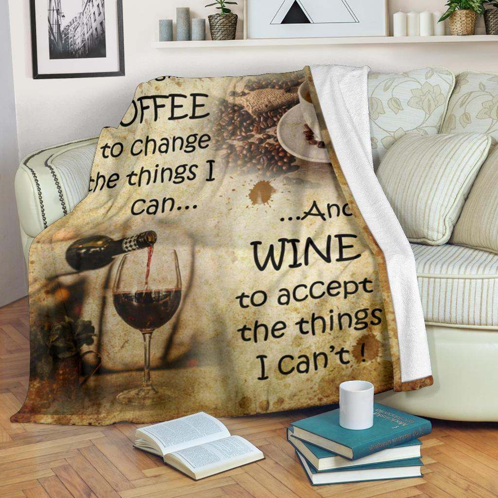 Wine And Coffee Sherpa Fleece Blanket