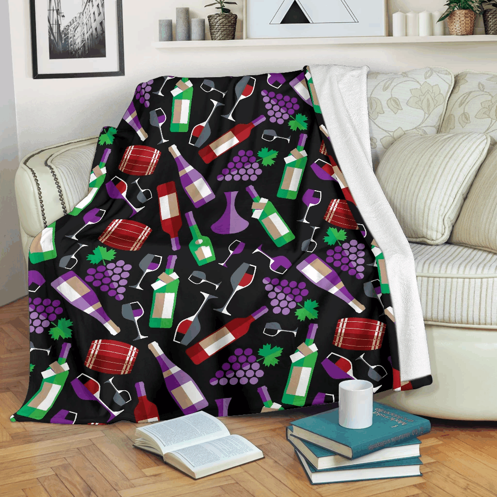 Wine Sherpa Fleece Blanket