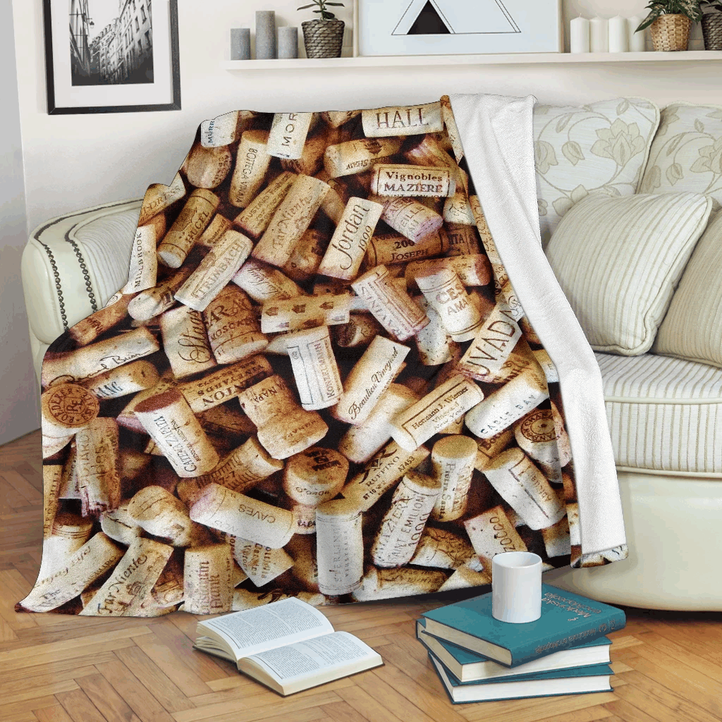 Wine Corks Sherpa Fleece Blanket