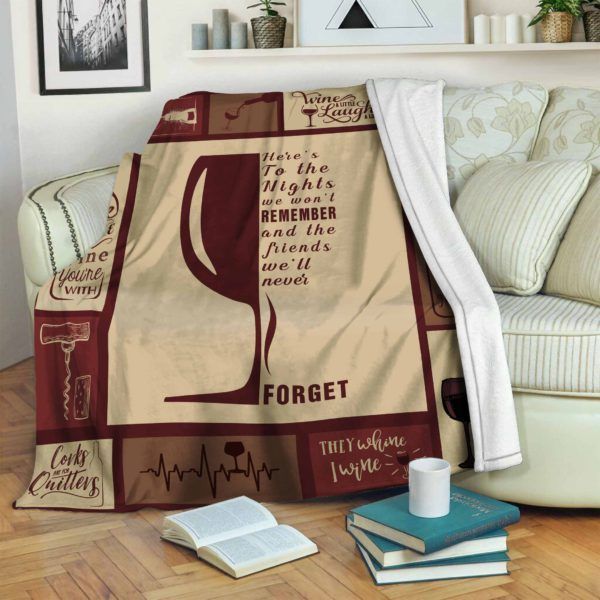 Wine Forget Sherpa Fleece Blanket