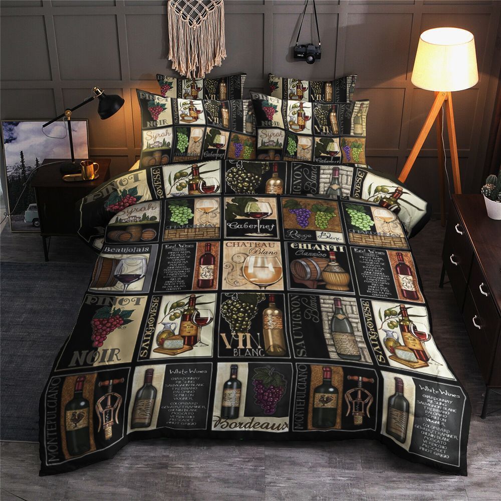 Wine From Around The World Bedding Set