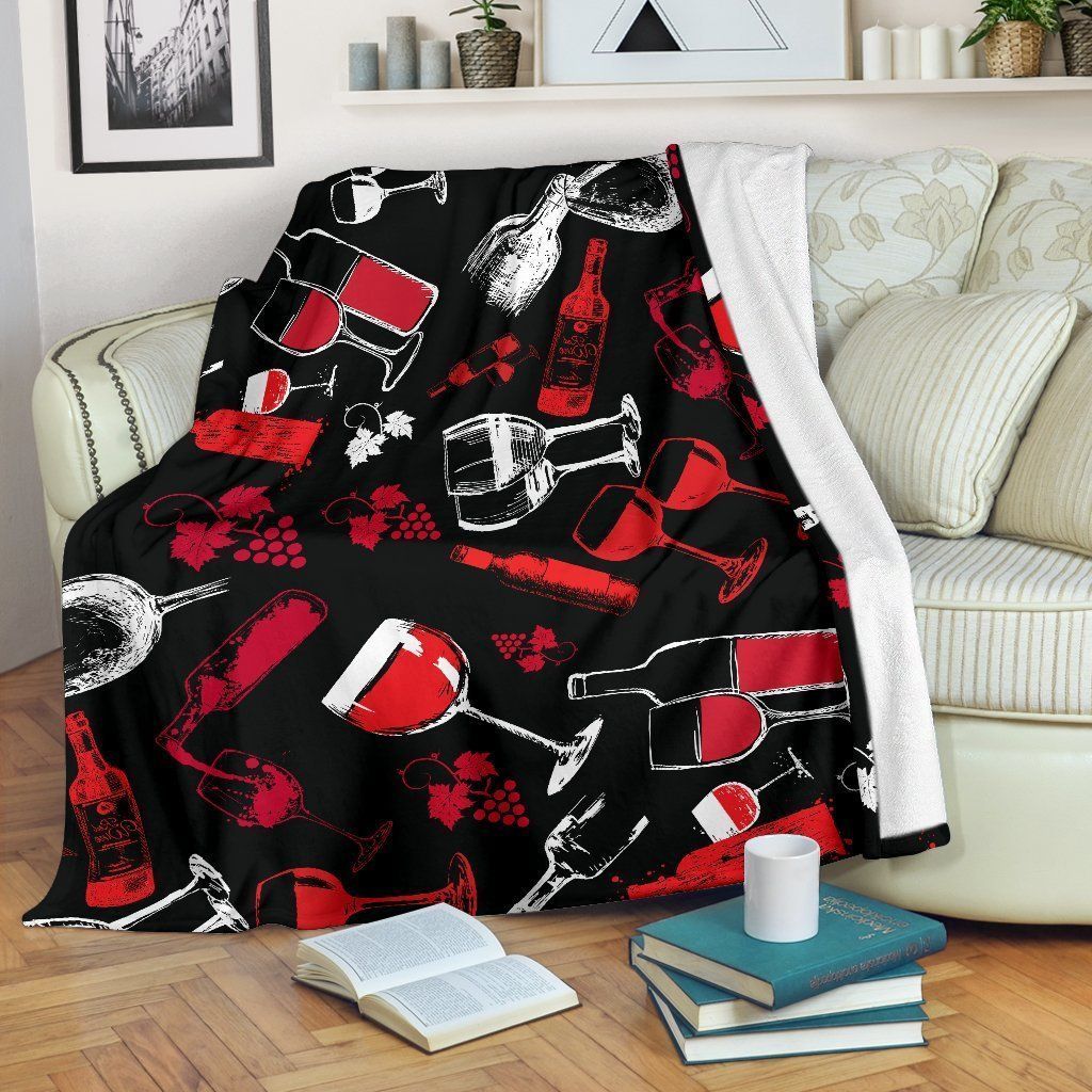 Wine Grunge Sherpa Fleece Blanket