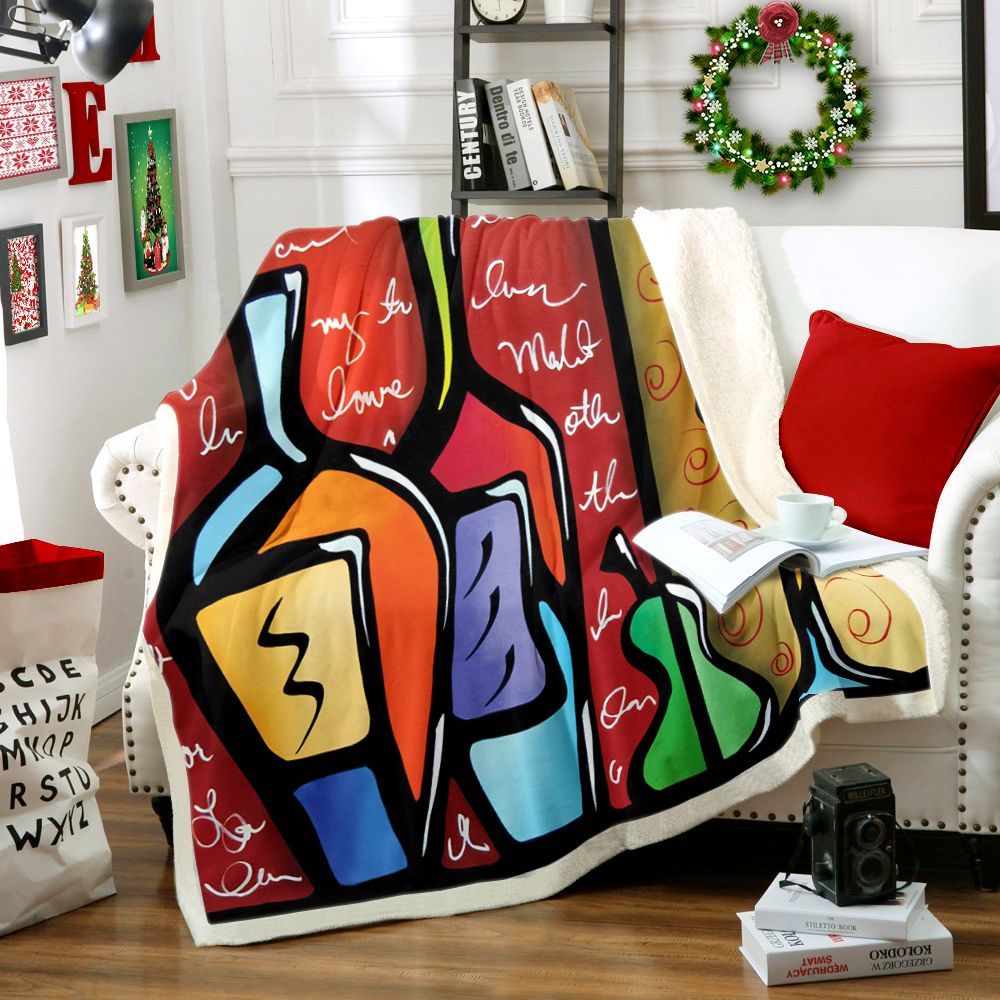 Wine Sherpa Fleece Blanket